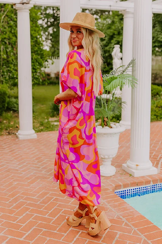 Beachy Days Caftan Midi in Pink