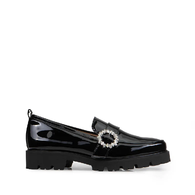 Freya Black Loafers