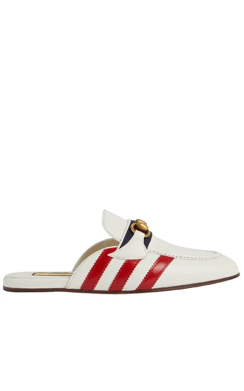 Horsebit x Adidas Leather Slipper in White