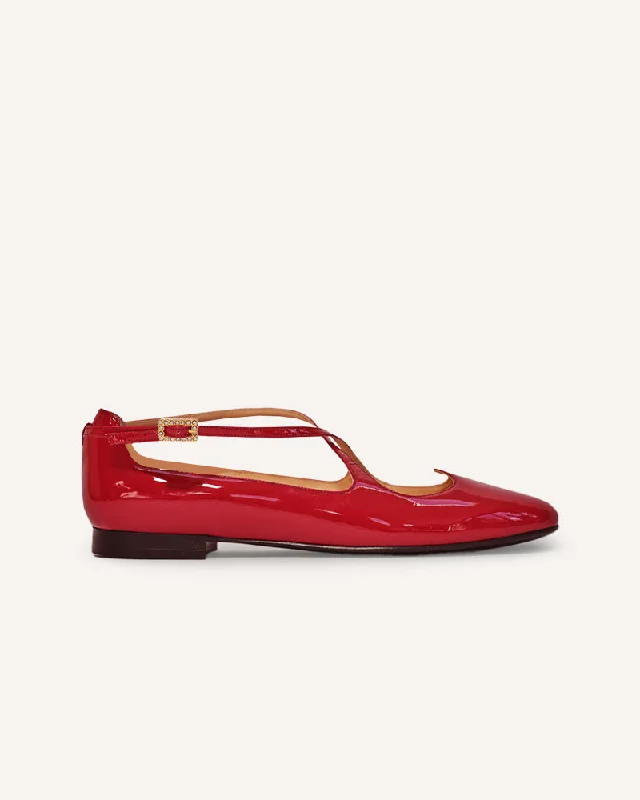 Lover Red Patent Flats