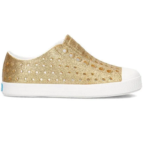 Native Kid's Jefferson Bling Sneaker - Gold Bling/Shell White 13100112-7101