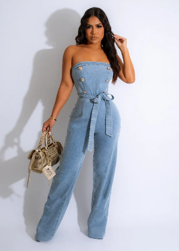 Take Me On Jumpsuit Light Denim