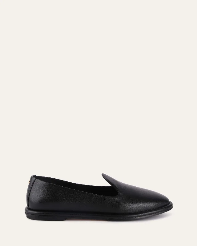 TORI CASUAL FLATS BLACK LEATHER