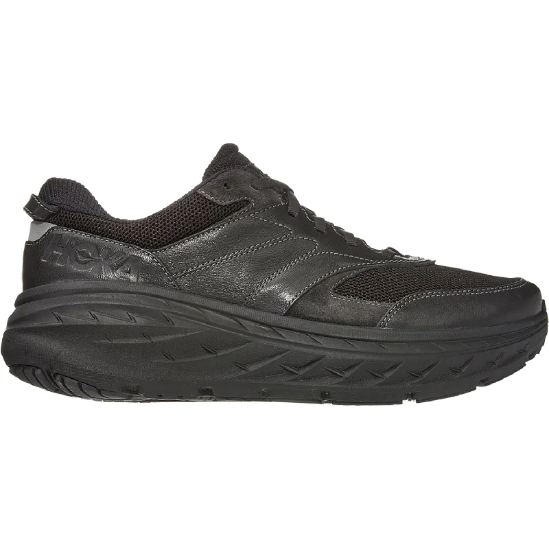 Unisex Hoka Bondi L Black/Raven Leather/Mesh