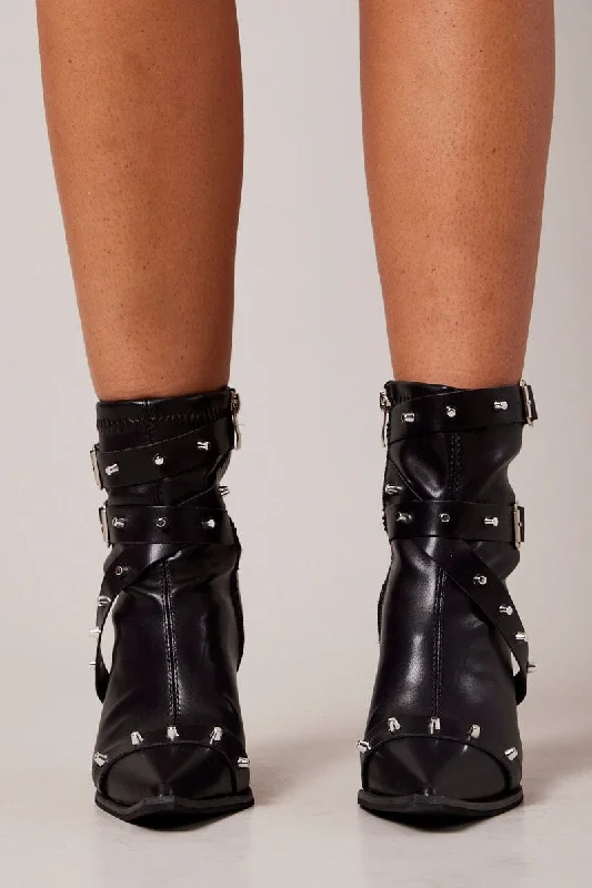 Black Heeled Ankle Boots