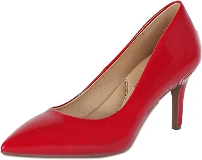 City Classified Comfort Pointy Toe Women's Court Heel Office Shoes-Red