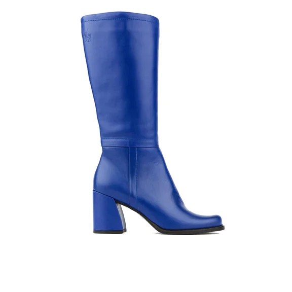 Embassy London Winter Bright Blue Block Heeled Long Boot