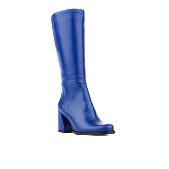 Embassy London Winter Bright Blue Block Heeled Long Boot