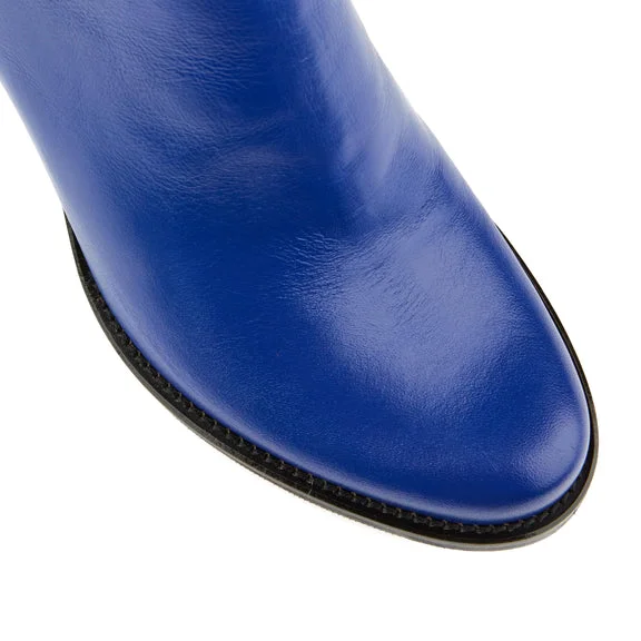 Embassy London Winter Bright Blue Block Heeled Long Boot