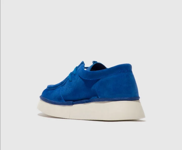 Fly London Ceza437Fly Denim Blue Suede Lace Up shoe. Only sizes 4 and 7 left.