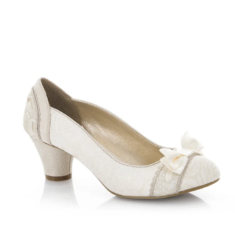 Hayley Cream Court Shoe Pumps by Ruby Shoo