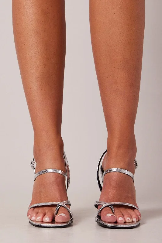 Silver Heeled Sandals