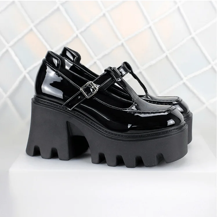 Women's Gothic Punk Cutout Platform Mary Jane Shoes