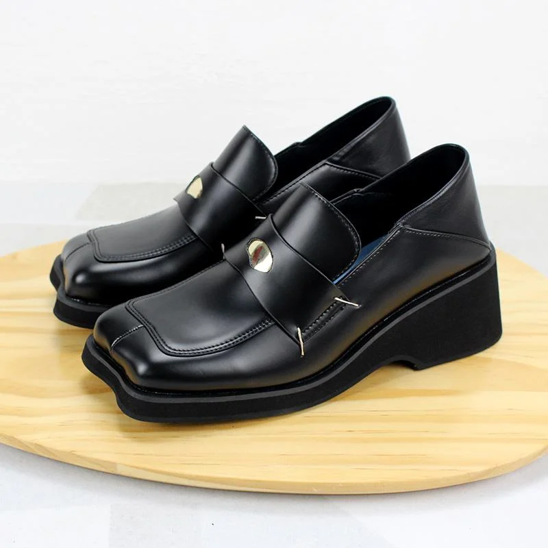 Women's Gothic Punk Square-toe Loafers Shoes